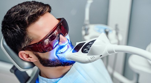 Patient in Novi getting teeth whitening treatment